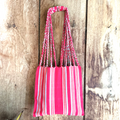 Pink Woven Strap Bag